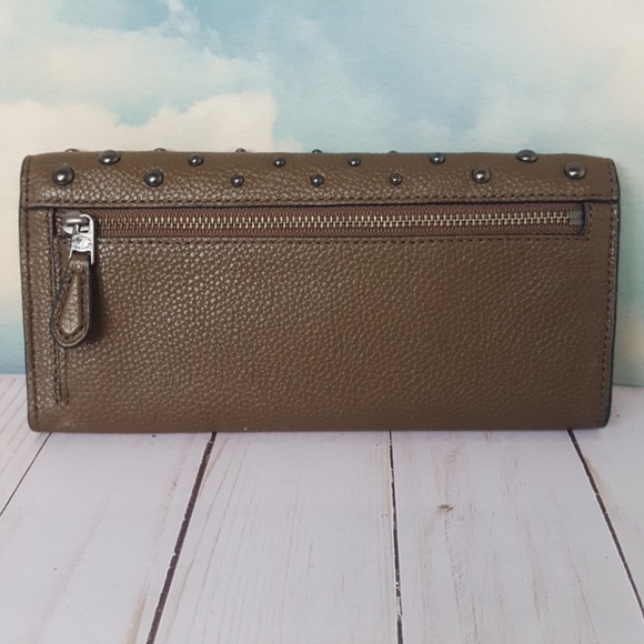 COACH Soft Wallet Ombre Rivet Dark Fatigue lmk - Picture 2 of 8